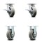 Service Caster 6 Inch Kingpinless Thermoplastic Rubber Wheel Caster Brakes 2 Rigid SCC, 2PK SCC-KP30S620-TPRRD-SLB-2-R-2 - alternate 1